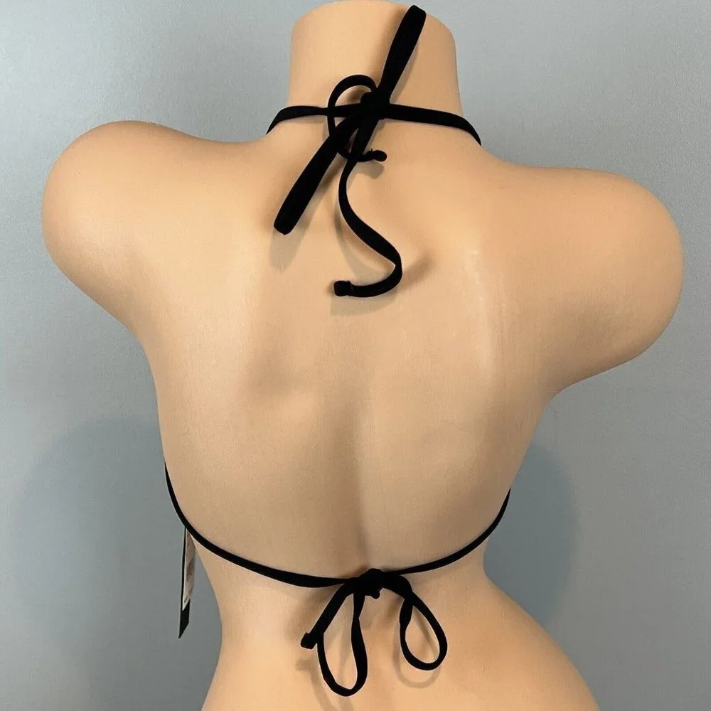 Kenneth Cole Triangle Bikini Top with Metal Rings‎ Detail Size Small NWT